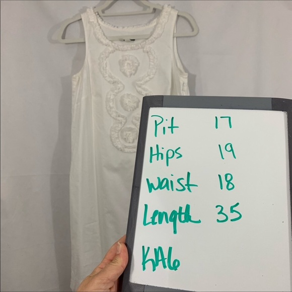 J. Crew Ruffle Shift Dress Size 2 White - Picture 5 of 5